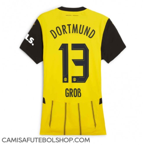 Camisa de time de futebol Borussia Dortmund Pascal Gross #13 Replicas 1º Equipamento Feminina 2024-25 Manga Curta